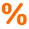 Icon illustration of a percent sign