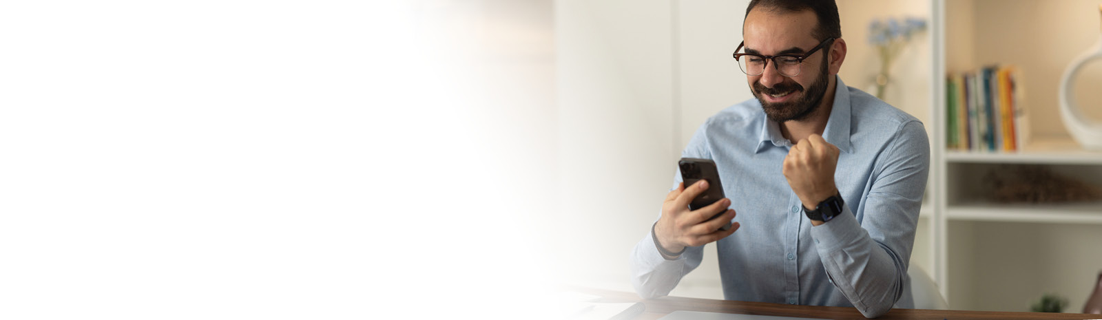 Man looking at his mobile phone